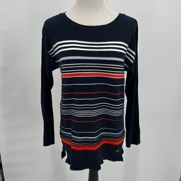 Barbour Blue/White/Red Striped Crewneck Sweater Size Medium - Picture 1 of 12